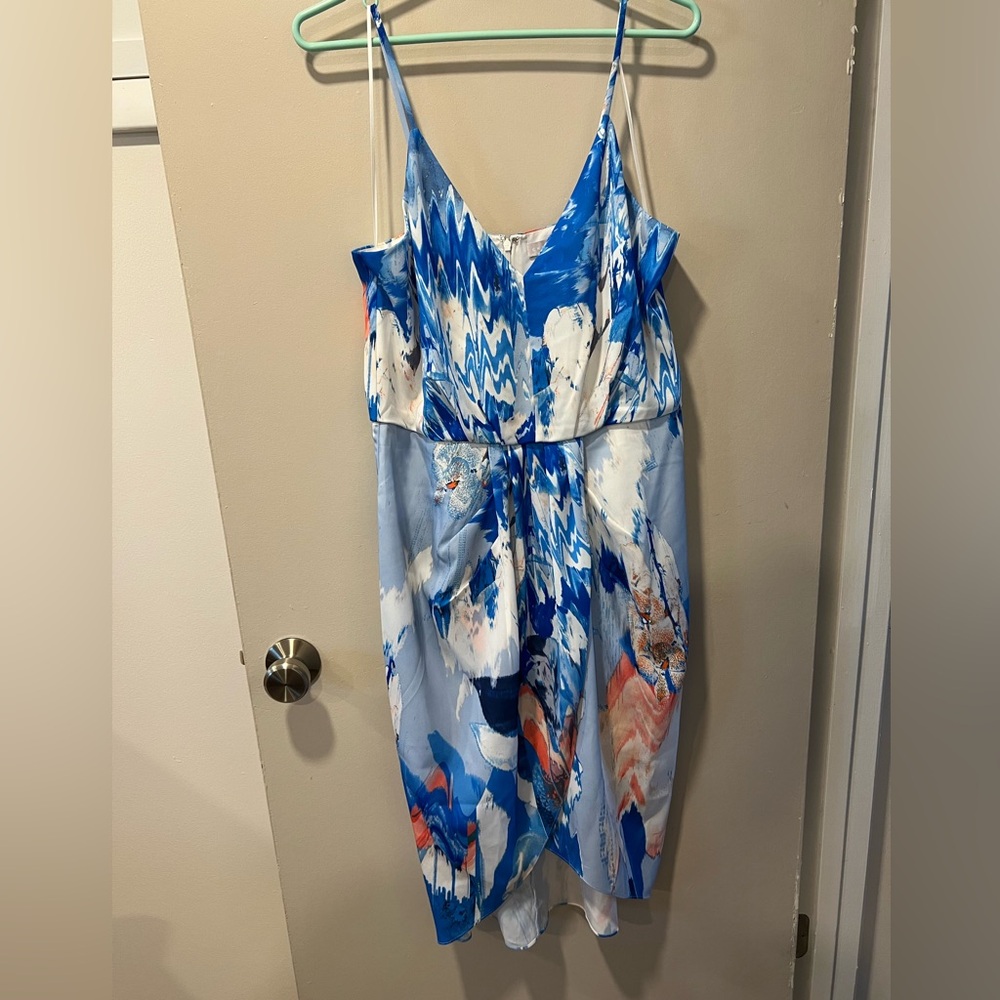 Beautiful blue spaghetti strap summer dress.